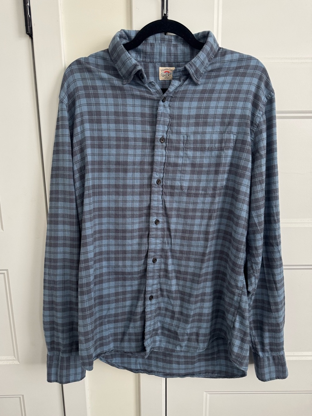 Faherty Movement Featherweight Flannel Long Sleeve Shirt in Cloud Lake Plaid